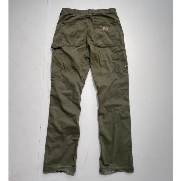 Carhartt Other - Vtg Y2K CARHARTT Olive Carpenter Pants Tag 30x32 Relaxed Fit Distressed Workwear